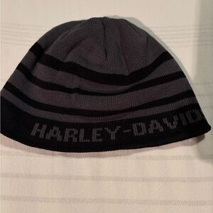Harley-Davidson Charcoal and Black Striped Beanie